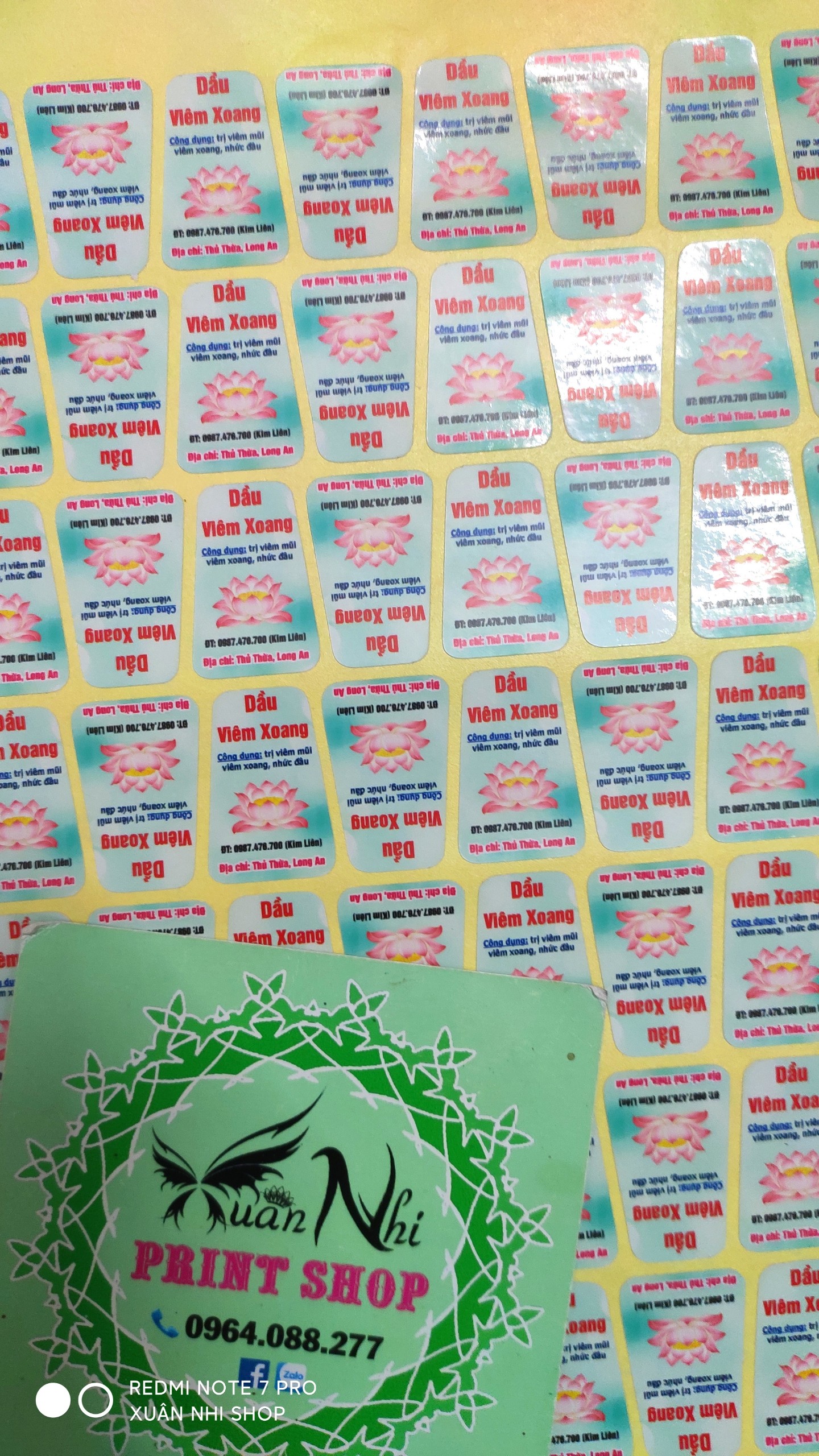 Tem chai dầu 2x3x1.5 Combo 100 tem