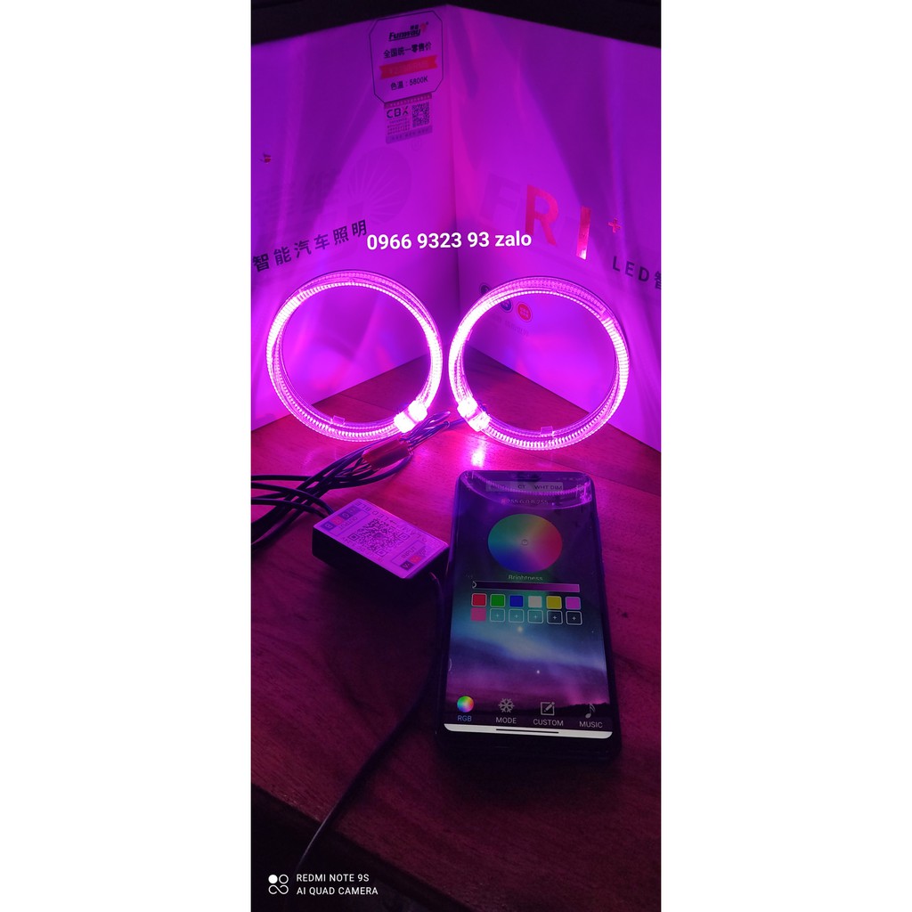 VÒNG LED THIÊN THẦN ĐỔI MÀU THEO app LED BLE
