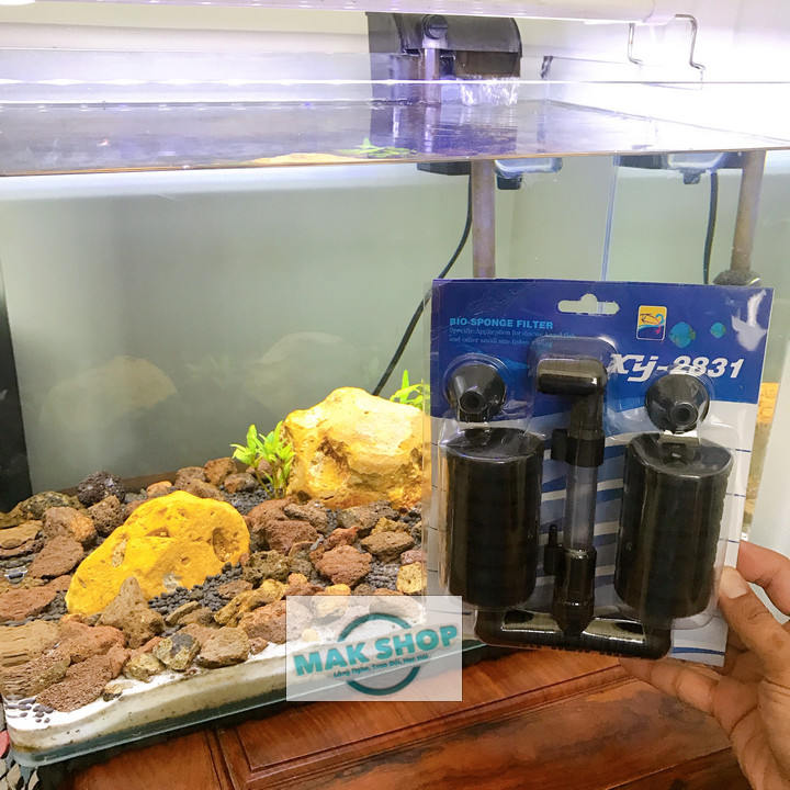 Lọc Vi Sinh, Lọc Hơi, Lọc Mút Bông Đôi xy-2831 Cho Hồ Cá Cảnh, Hồ Thủy Sinh, Đơn Giản, Gọn Gàng Mang Tính Chuyên Nghiệp