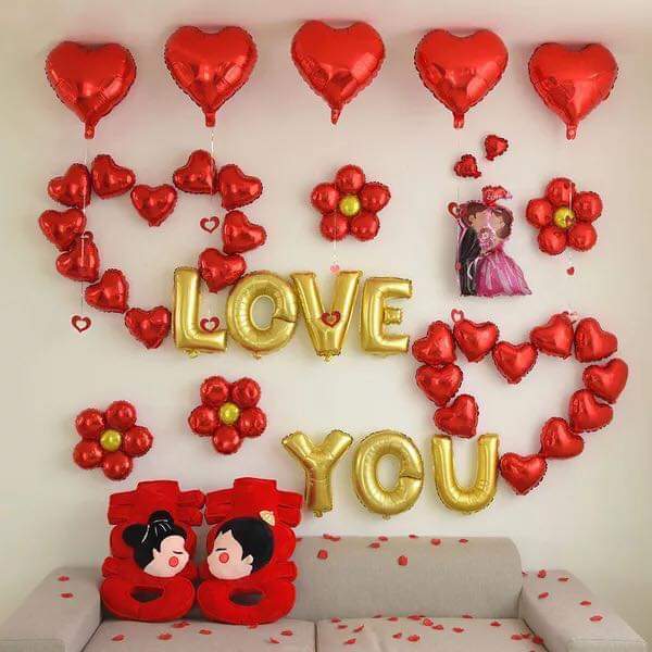 Set BÓNG I LOVE YOU tỏ tình, cầu hôn,Trang Trí Phòng Cưới Phòng Tân Hôn 02