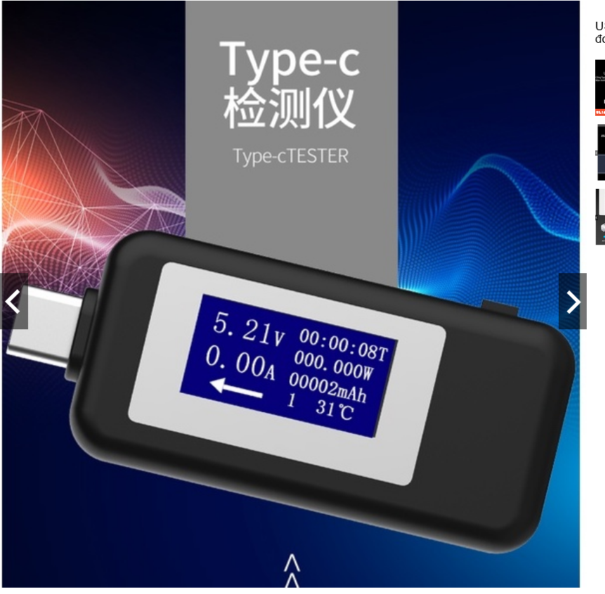 USB tester cổng Type-C KWS-1902c đo dòng điện màn hình OLED