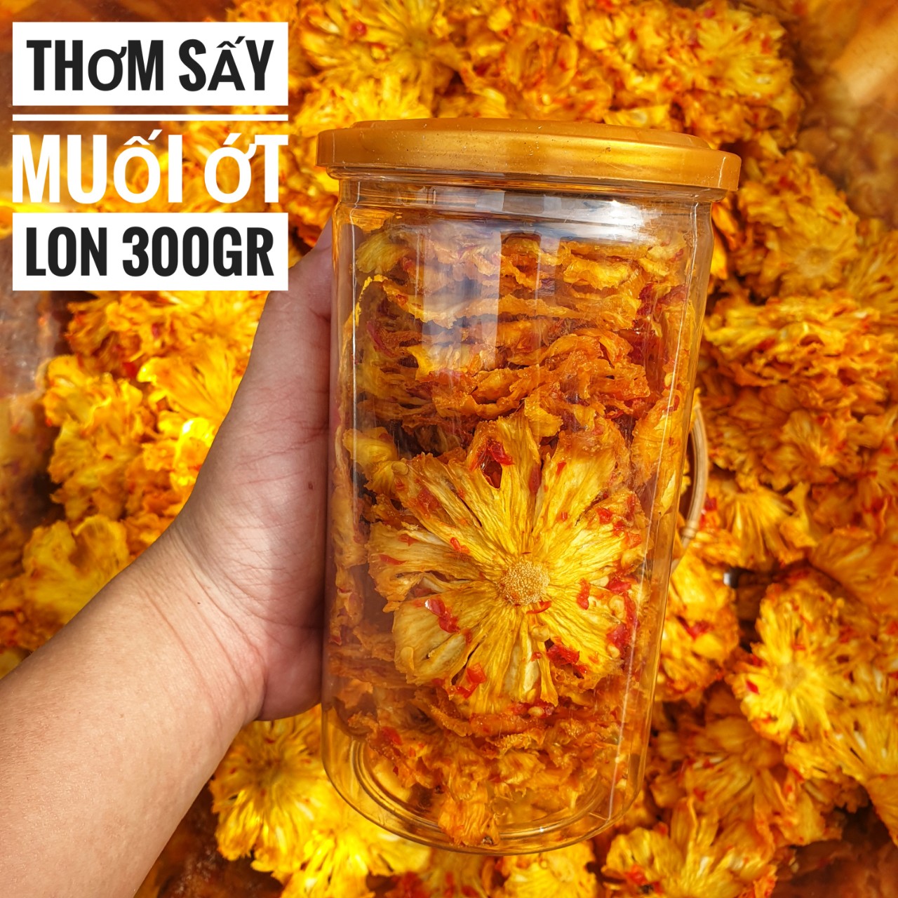 Thơm Sấy Muối Ớt Lon 500Gr