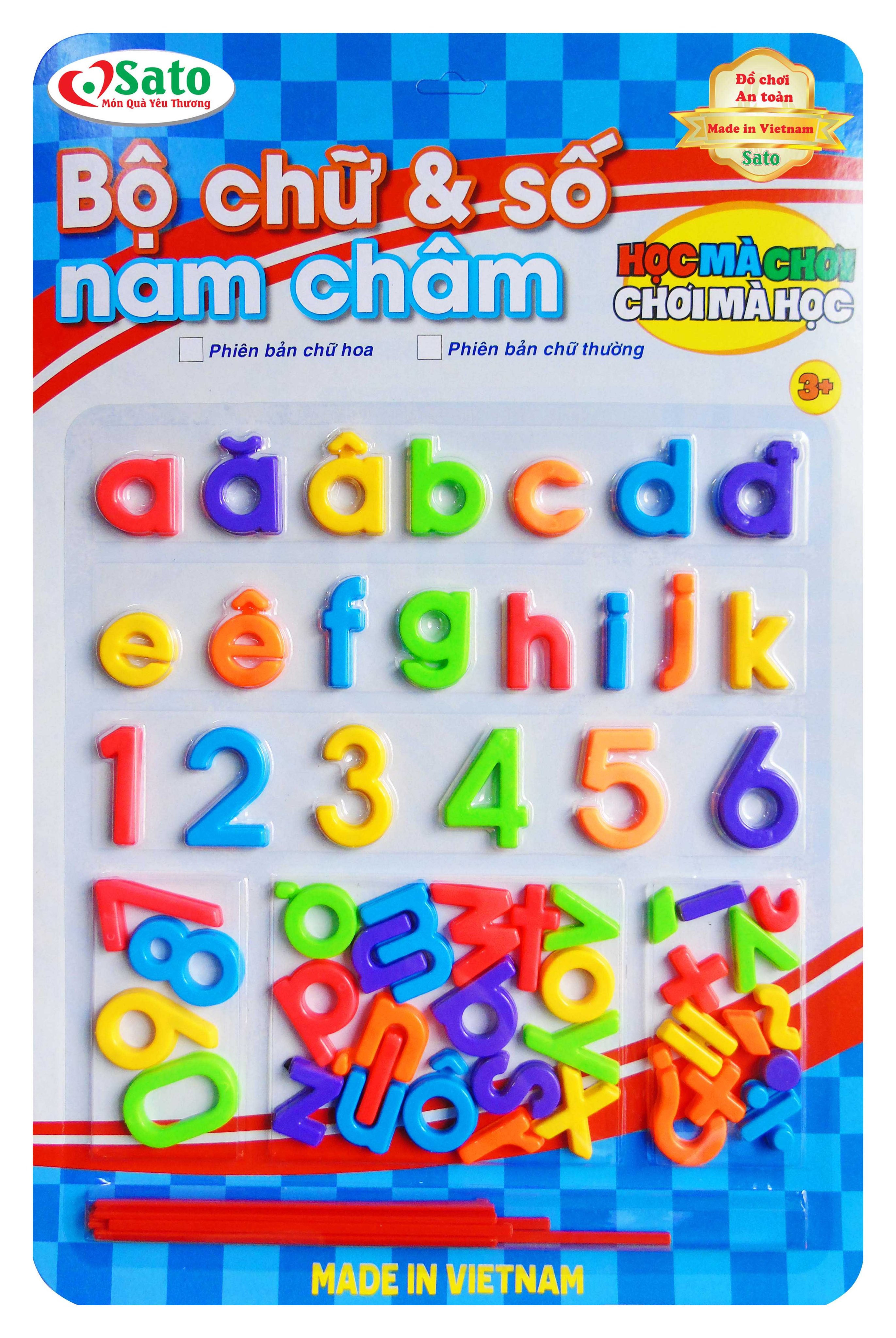 Bộ Chữ Cái Thường Kèm Số Nam Châm Giúp Bé Học Tập Và Nhận Biết Chữ Cái