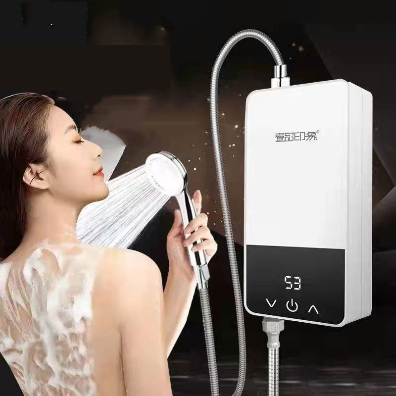 Máy làm nóng nước trực tiếp máy nước nóng trực tiếp kèm vòi sen GINETARR D5580D1 5500W làm nóng nước trong 3 giây điều chỉnh được nhiệt độ tiết kiệm điện và nước.