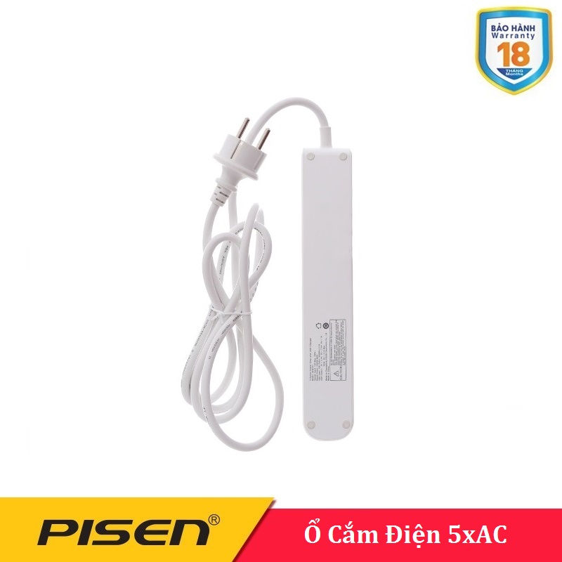 Ổ cắm điện Pisen 005-EP (5x AC , 5 Ổ điện ) - BH 18 Tháng