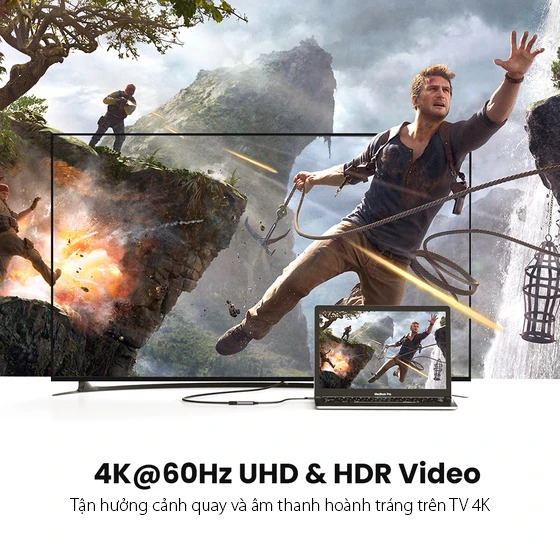 Cáp chuyển USB TYPE C sang HDMI UGREEN CM297 | Chuẩn HDMI 2.0 | Chipset VL100 và PS176 | Bảo hành 18 tháng 1 Đổi 1| 70444.