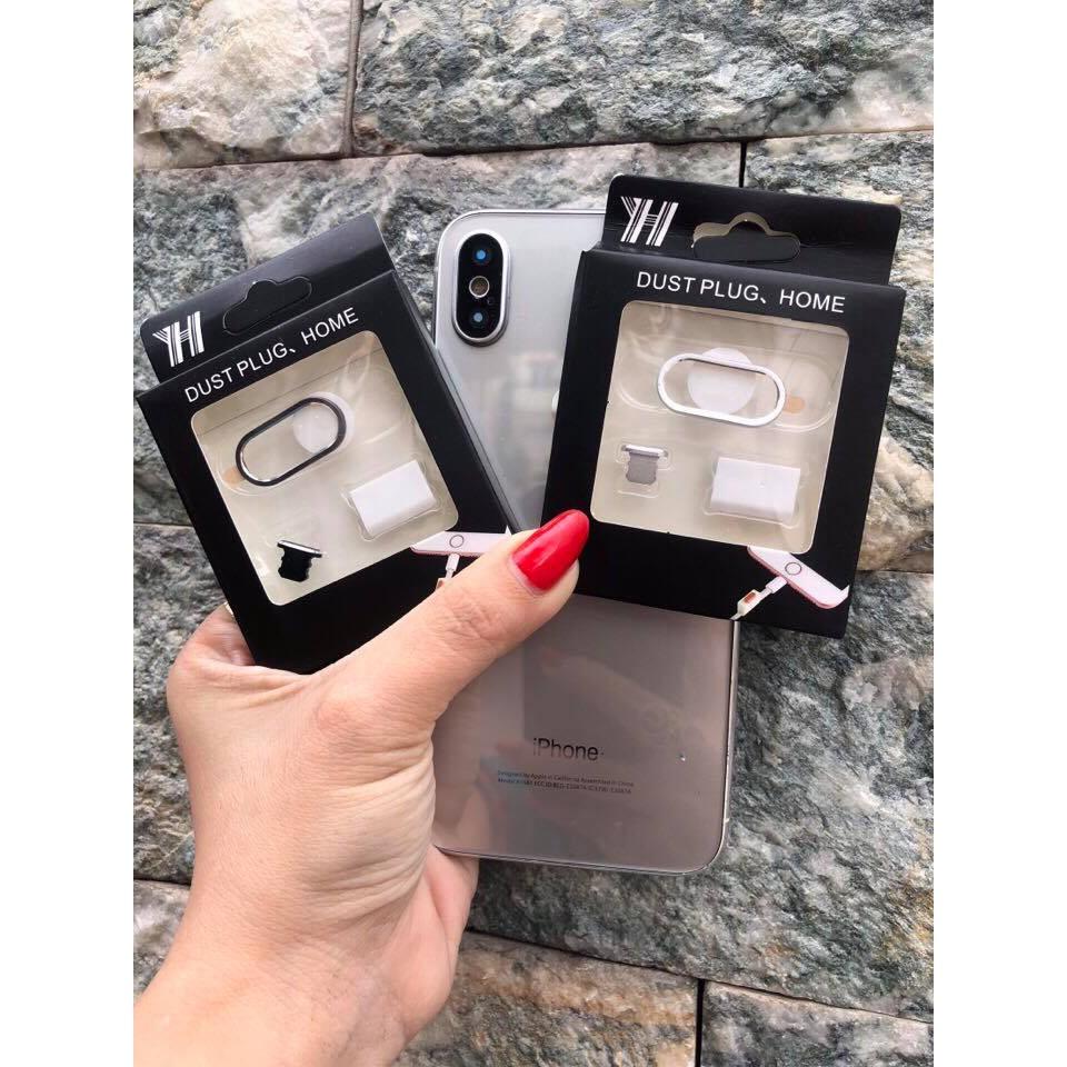 BỘ 4 MÓN  BẢO VỆ NÚT HOME CAM UNG/CHÂN SẠC/CÁP/CAMERA CHO IPHONE 7plus