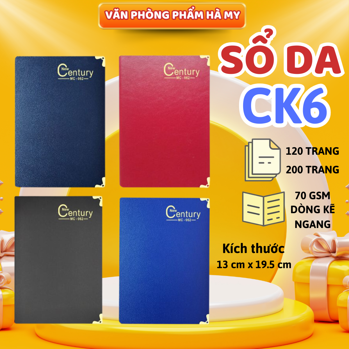 Sổ Da Minh Châu CK6 nẹp góc đồng, cứng cáp, chắc chắn