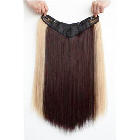 Half wigs wig head highlight gray smoke Koty beauty, wig clip straight line Gray for women