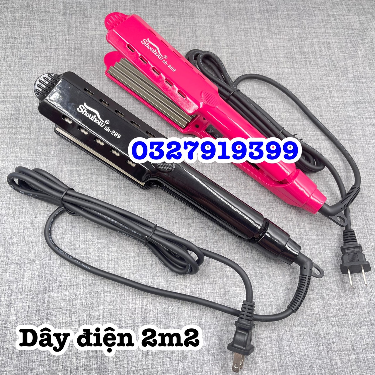 HQ 289 Máy bấm tóc bản lớn chất liệu cao cấp an toàn 5 mức chỉnh nhiệt bề mặt tiếp xúc lớn dây xoay 360 độ thiết kế gọn nhẹ màu hồng & đen công suất 45W-80W bảo hành 03 tháng