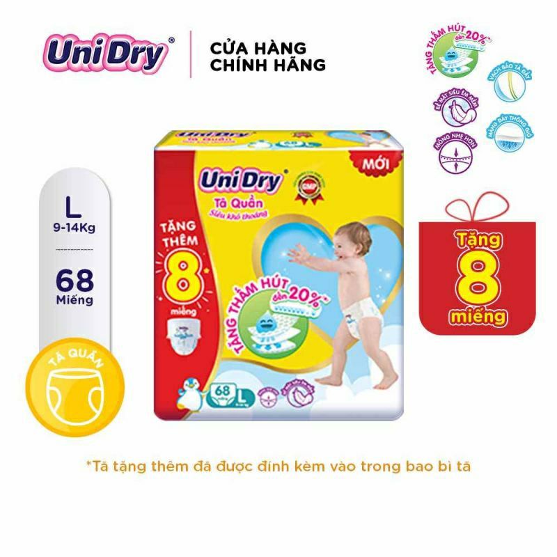 Tã Quần Siêu Mỏng Unidry L68+8