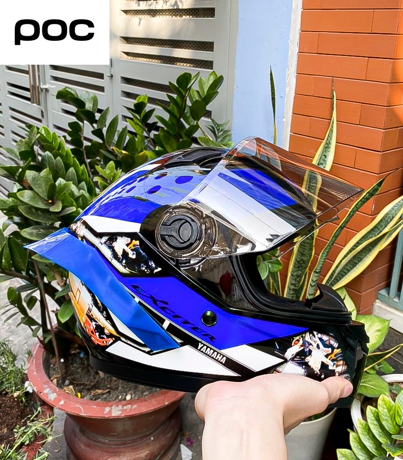 (Đuôi gió Xanh Dương) Mũ bảo hiểm AGU TEM YAMAHA XANH DƯƠNG BẢN MỚI 2021 KÈM ĐUÔI GIÓ VÀ TÚI ĐỰNG NÓN