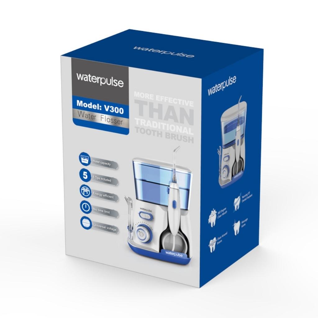 Tăm nước Waterpulse V300, máy tăm nước gia đình vệ sinh răng miệng tại nhà kèm 5 đầu tăm - Dinh Dinh Máy Làm Đẹp