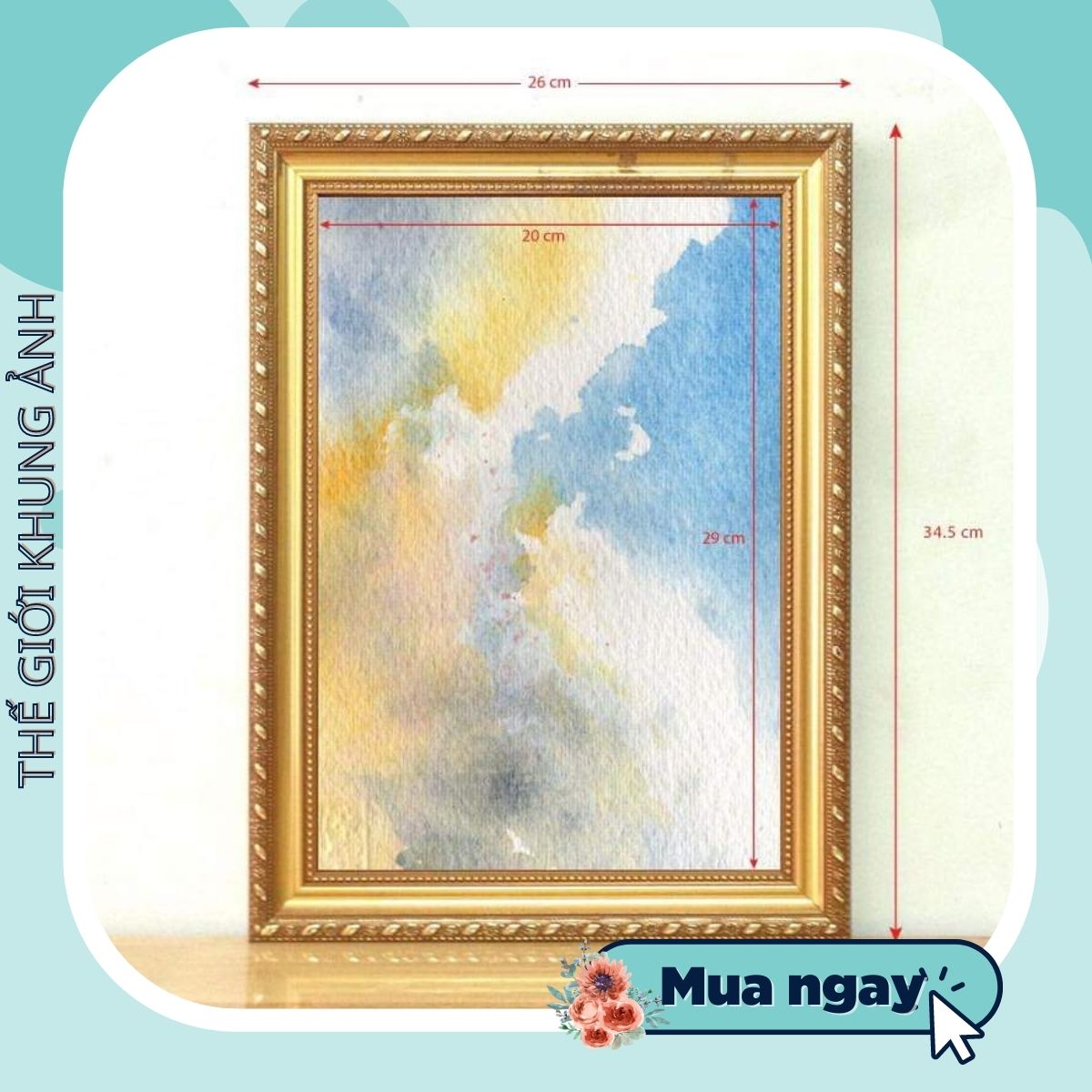 Khung Bằng Khen kích thước A4 (21x30 cm), tặng kèm móc và đinh treo tường