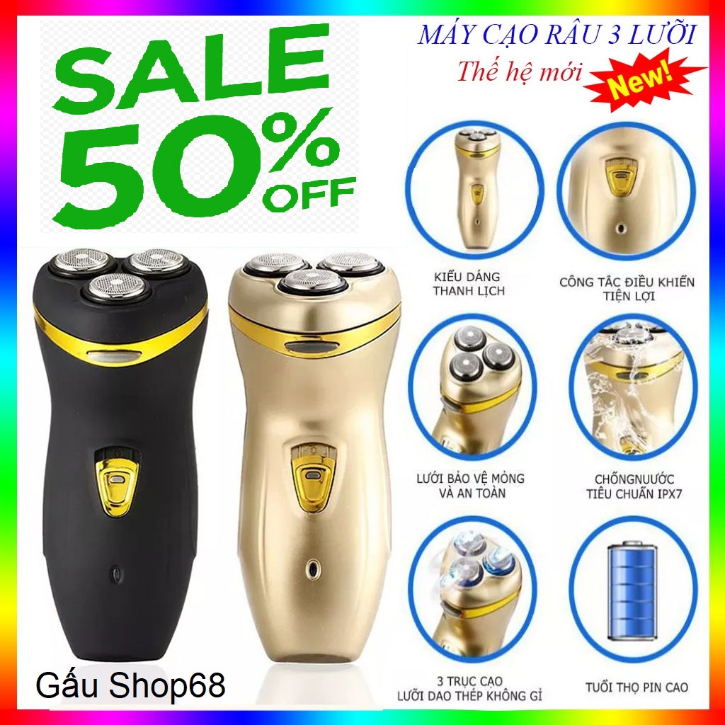 Máy cạo râu sạc điện 9D Shaver 4 trong 1, cạo râu, tỉa lông mũi, cắt ...