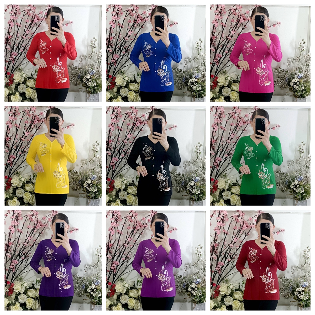 Bộ Bà Lai Tay Lỡ Ống Rộng