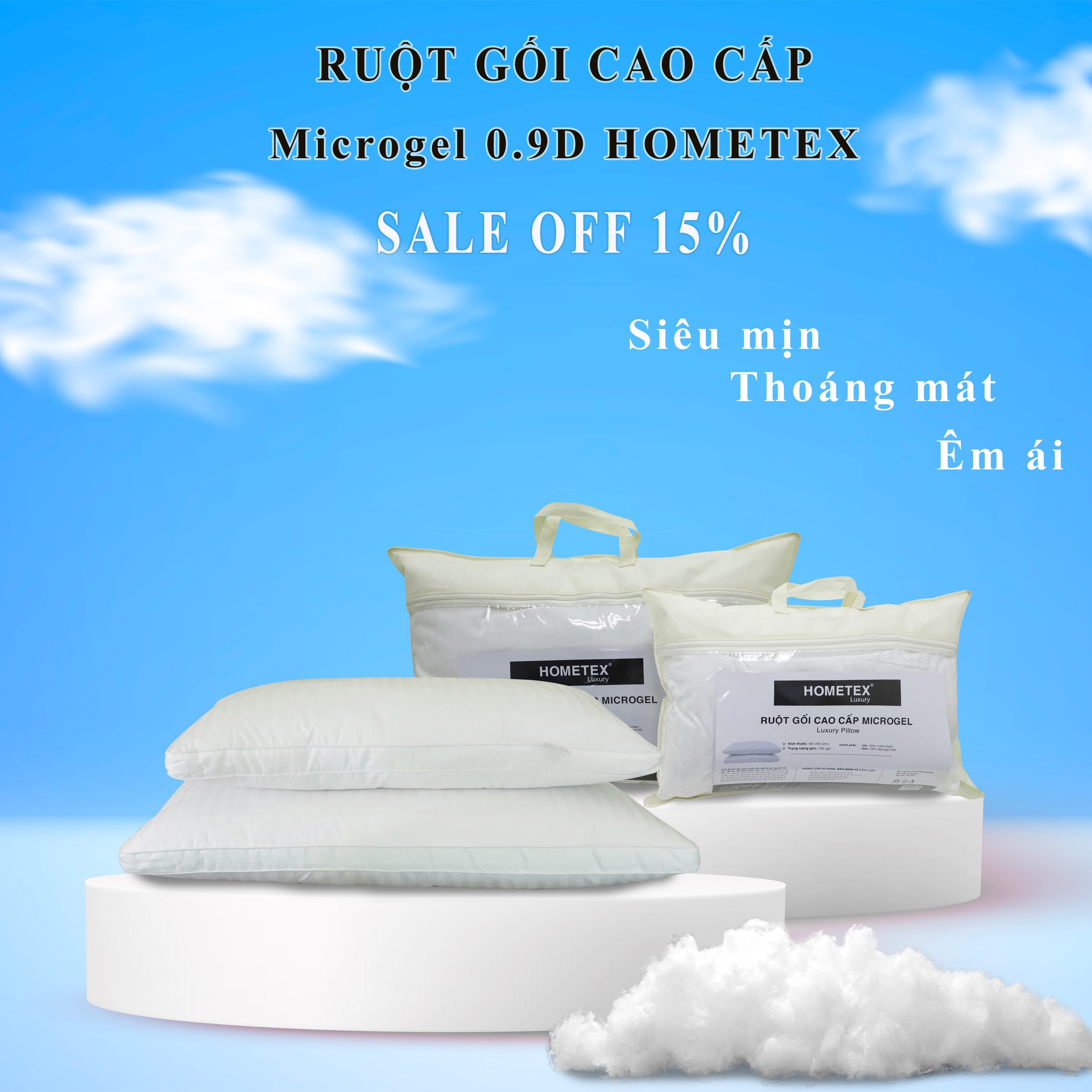 Ruột gối cao cấp Microgel - Hometex