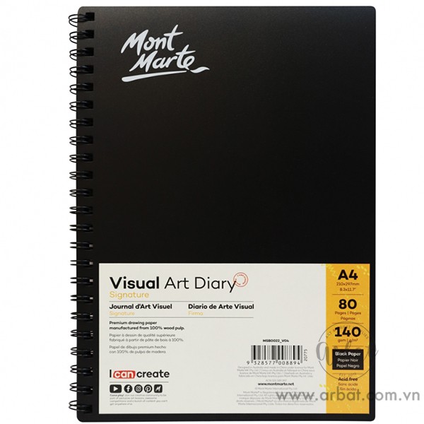 Sổ vẽ sketchbook Mont Marte Visual Art Diary