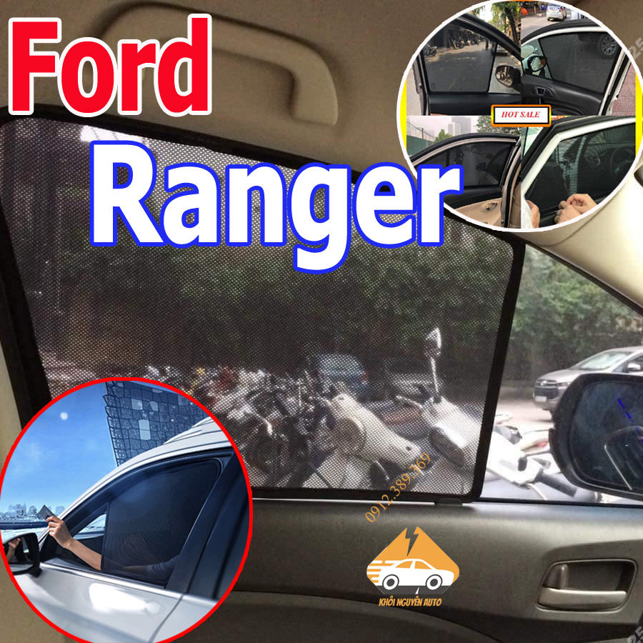 Rèm che nắng ranger 2005-2011, 2012, 2012-2022- raptor 2005-2022 bô 4 tấm dính nam châm hàng loại 1
