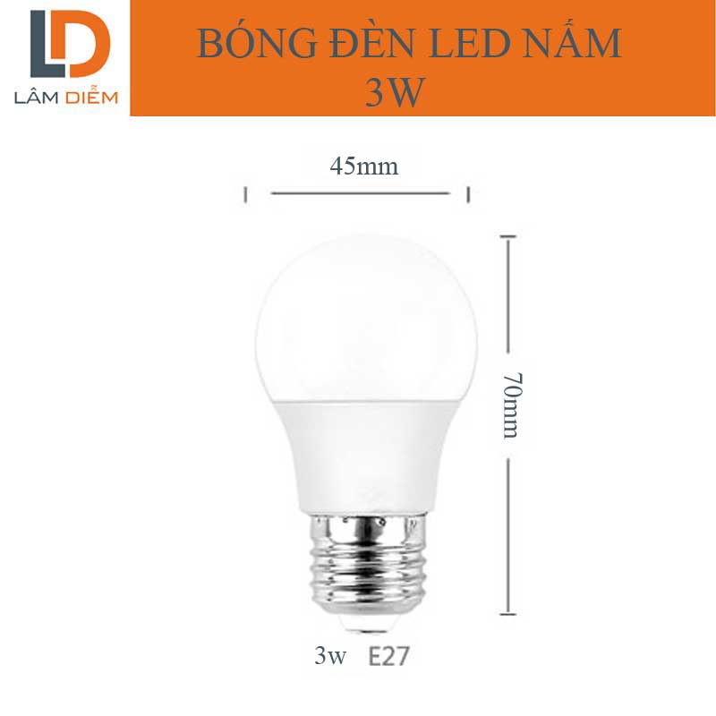 BÓNG ĐÈN LED BÓNG NẤM KIN NƯỚC 3W