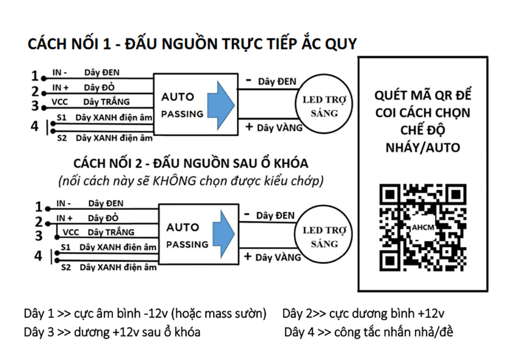 Mạch Smart Auto Passing (SAP) dùng Relay rời cho đèn trợ sáng