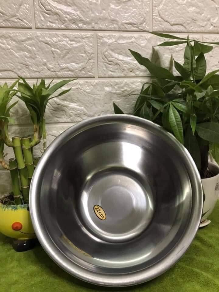 Bát inox rửa mặt 22cm cho spa