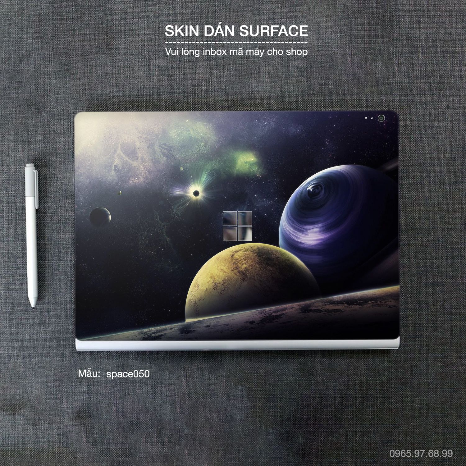 Decal Skin dán Surface Pro / Laptop / Go / Book mẫu không gian (inbox mã máy cho shop)