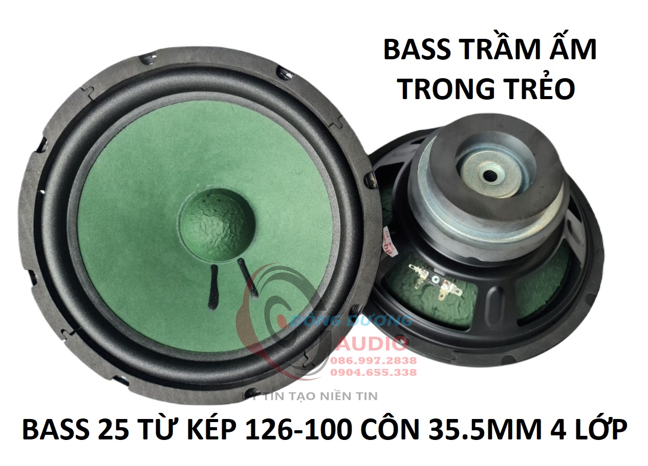 2 CỦ LOA BASS 25 KIỂU BMB TỪ KÉP 126-100 - GÂN MÚT BASS TRẦM - CỦ LOA RỜI