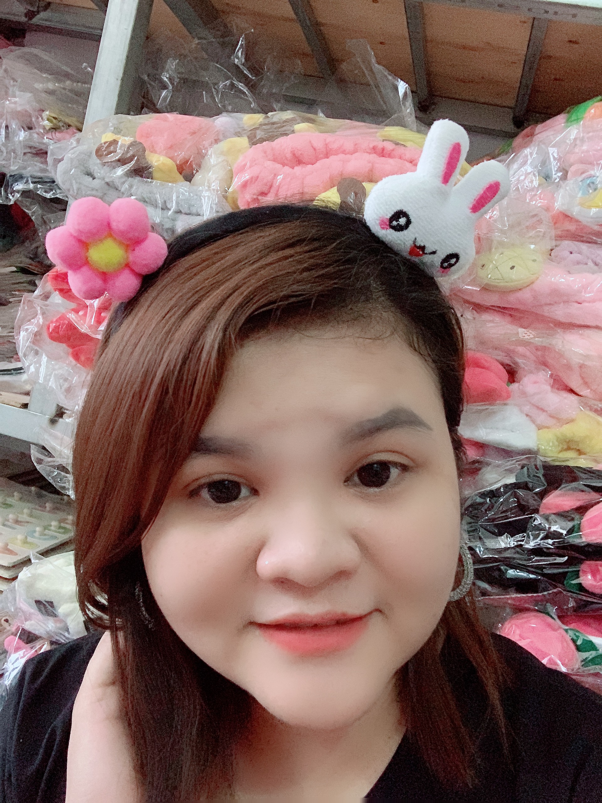 Băng Đô Cài Tóc Thỏ Hoa