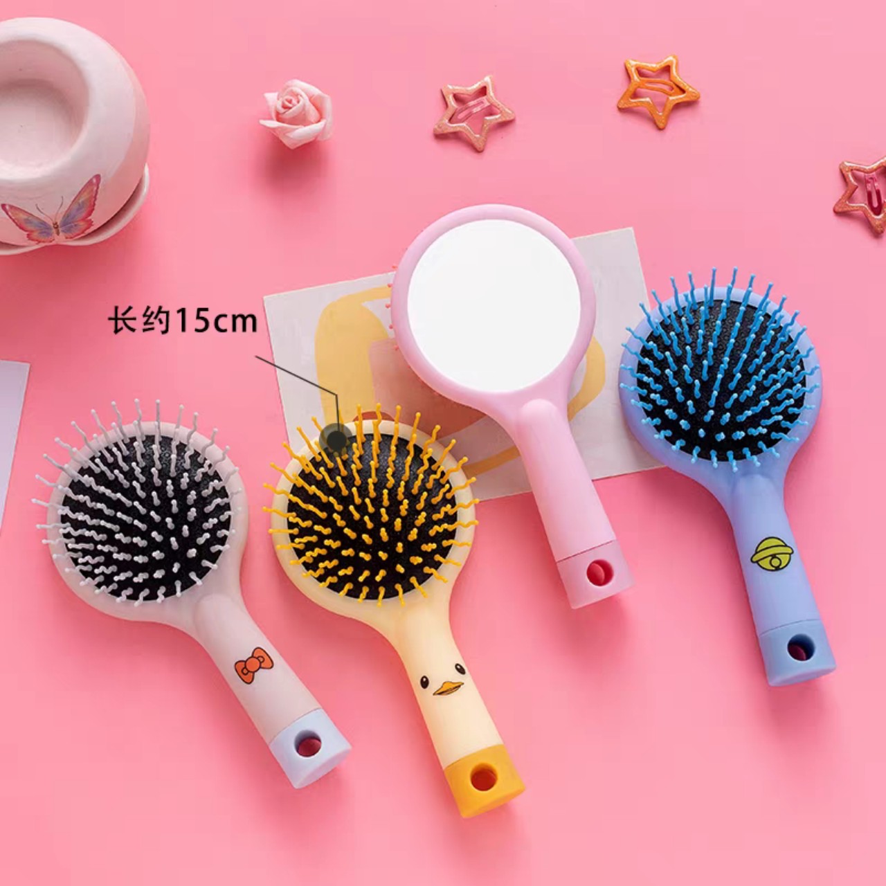 Lược chải tóc gỡ rối kèm gương tay cầm cute