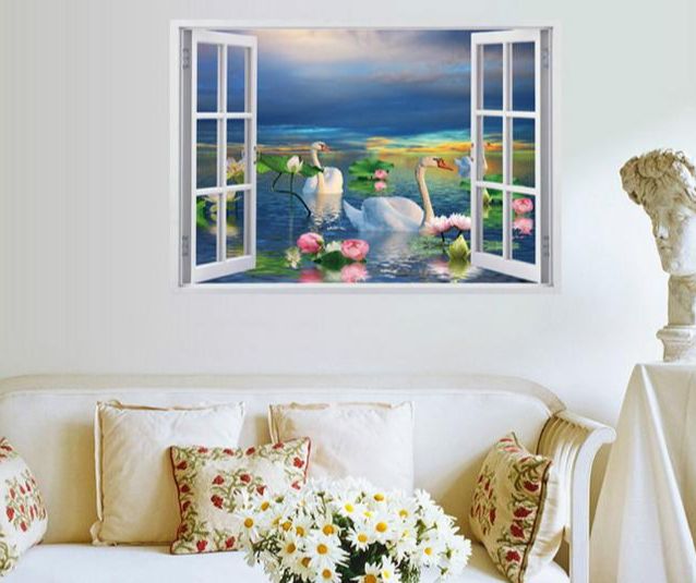 [HCM]Decal trang trí Cửa sổ Thiên Nga nhỏ