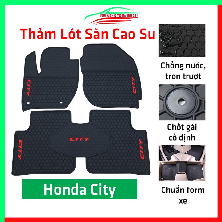 Thảm lót sàn ô tô cao su theo xe HONDA CITY, thảm trải sàn xe hơi không mùi