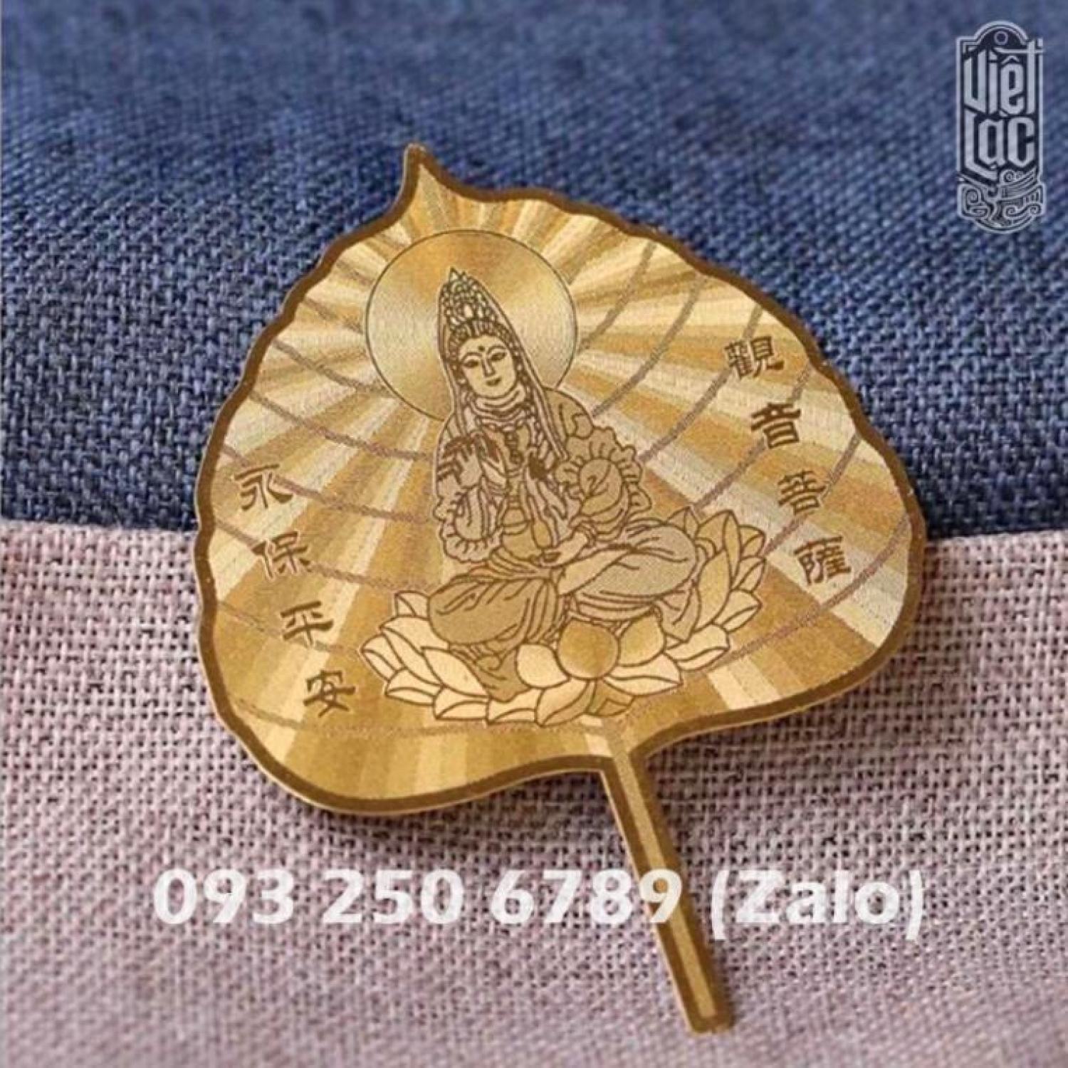 [ĐÃ KHAI QUANG] Lá Bồ Đề mạ vàng bình an