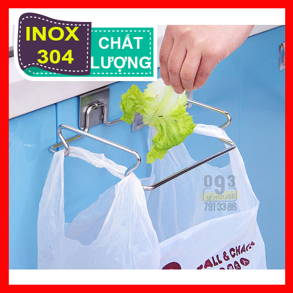 Stainless Steel Kitchen Hanger Storage Rack Cabinet Door Trash Organizer Rack Closet Storage Hook Holders Garbage Bags