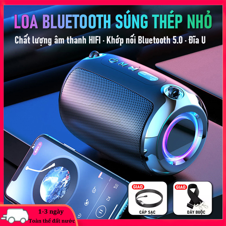 Loa Mini Bluetooth Bass Cực Mạnh Smart Bass S1 có LED RGB Loa Vi Tính Nghe Nhạc Không Dây Giá Rẻ Pin Trâu Triệu View Loa Di Động Nghe Nhạc Qua USB Kết Nối USB Jack 3.5mm Thẻ Nhớ 9D Âm Thanh 360 Độ Loa siêu trầm