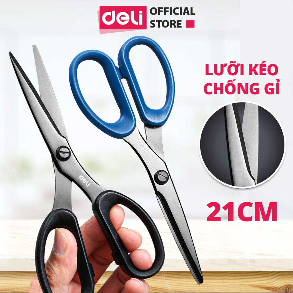 Kéo 210mm Deli, Đen/Đỏ - 1 chiếc - E6010