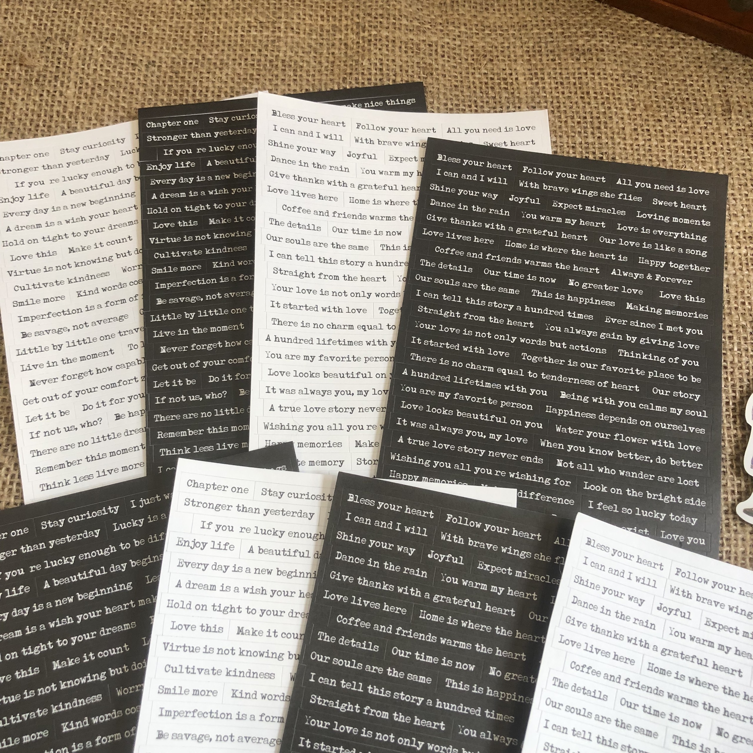 Sticker câu quotes trắng đen trang trí sổ, bullet journal