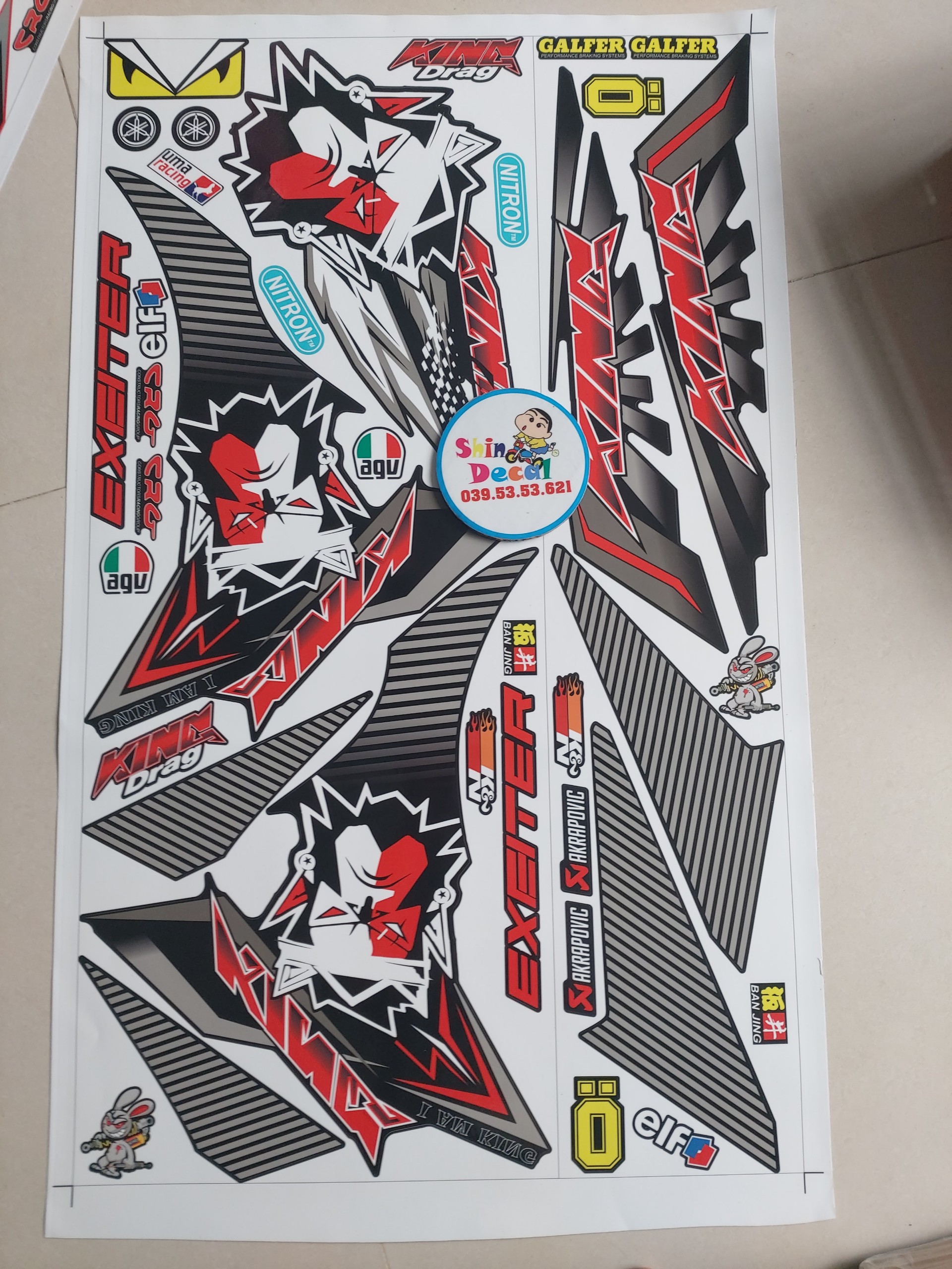 Tem exciter 135 mẫu king drag 2020