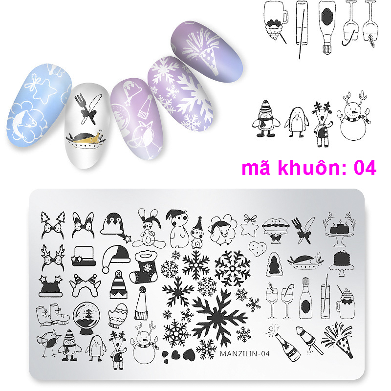 Bộ Khuôn in Móng Tay Nhiều hình (mã 04)