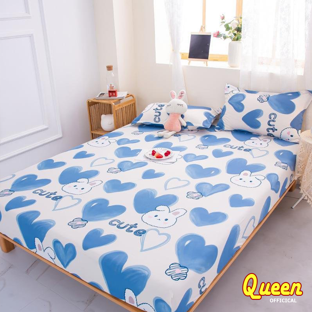 Bộ Ga Gối 3 Món💖m2/m4/m6/m8💖 Drap Trải Nệm Cotton Poly Mẫu Tùy Chọn - Queen Home