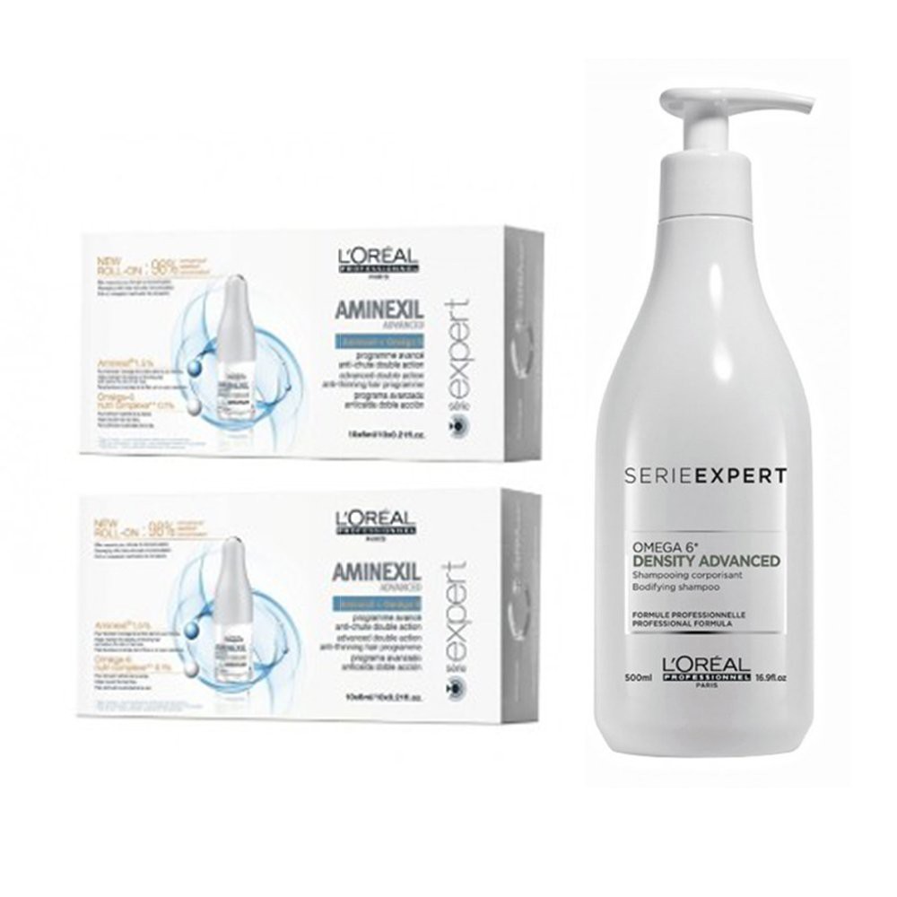 [HCM]Combo dầu gội và tinh chất giảm rụng tóc Loréal Density + Aminexil 500ml/100ml
