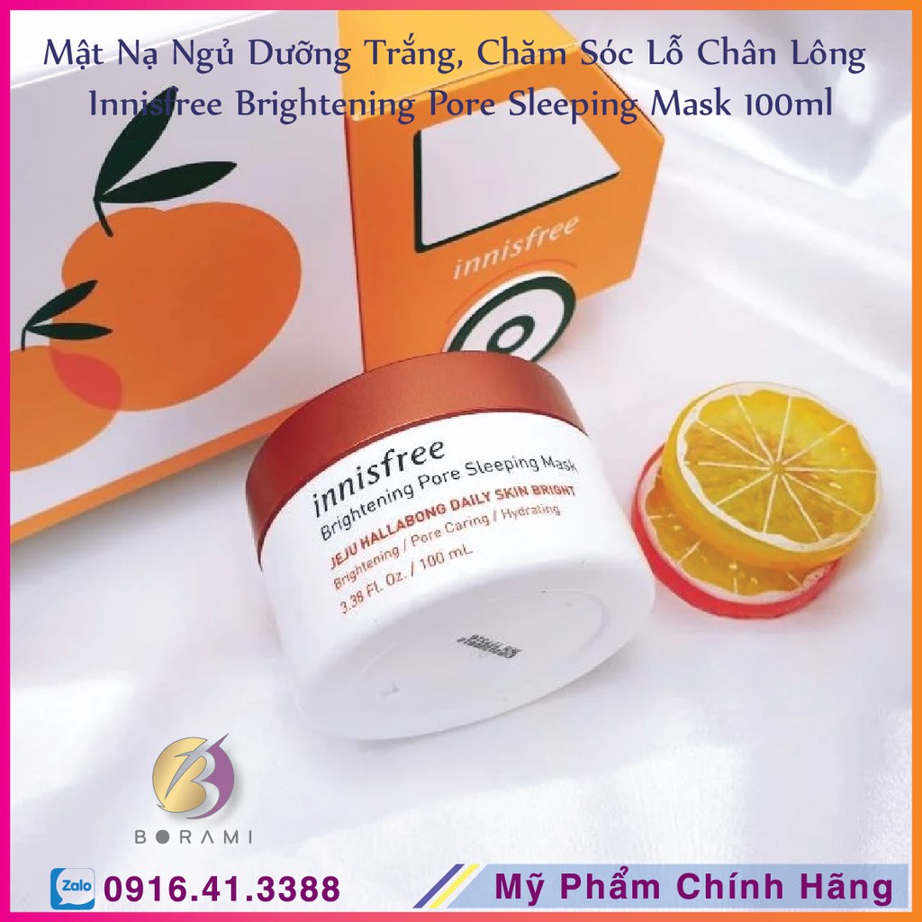 Mặt Nạ Ngủ Trắng Da Từ Vỏ Quýt Innisfree Brightening Pore Sleeping Mask 100ml