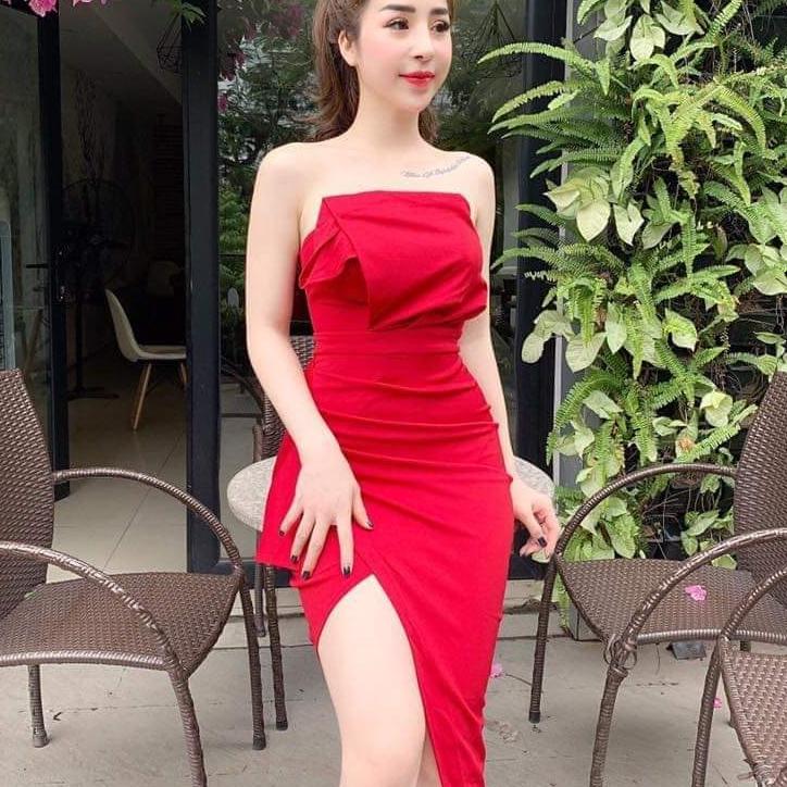 set váy xẻ đùi - QH