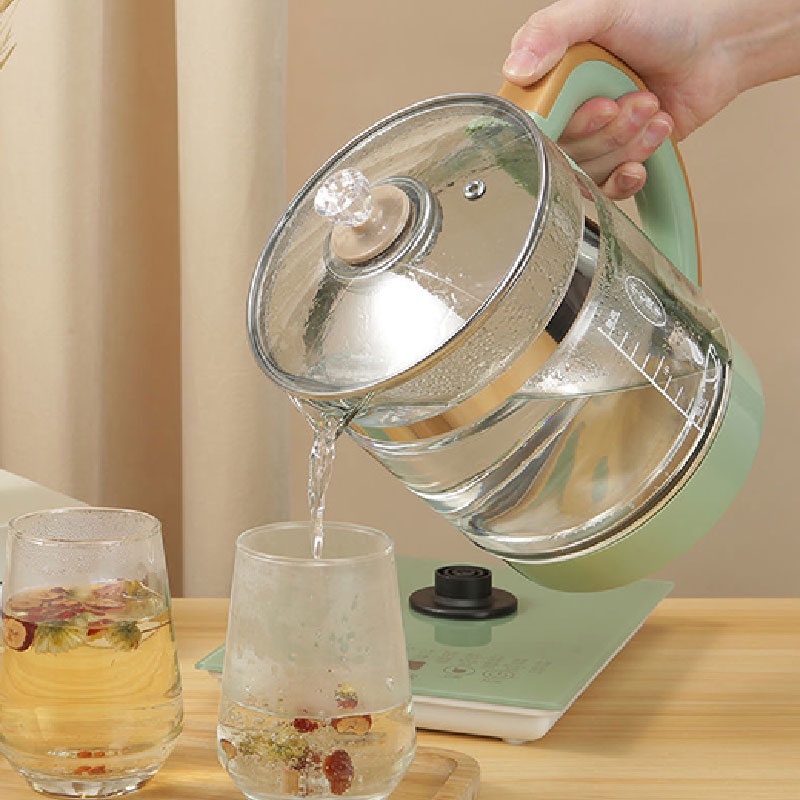 Bộ ấm điện siêu tốc đa năng 1.8L bình siêu tốc thuỷ tinh chịu nhiệt cao, 28 chức năng nấu, chế độ hẹn giờ, thủy tinh chống sốc nhiệt cao cấp