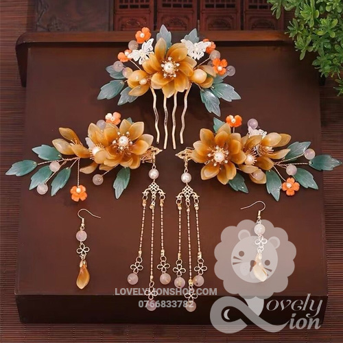 (in Stock) Traditional Hair Brooch Set with Many Designs