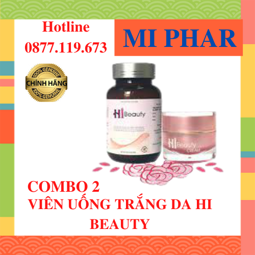 Combo 2 viên uống trắng da giảm thâm nám hi beauty-miphar 1