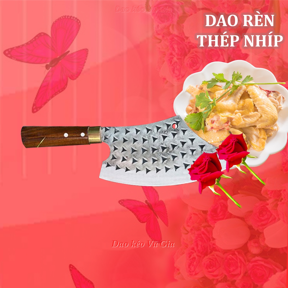 Dao chặt nhà bếp đầu long nhíp ô tô vân kiểu