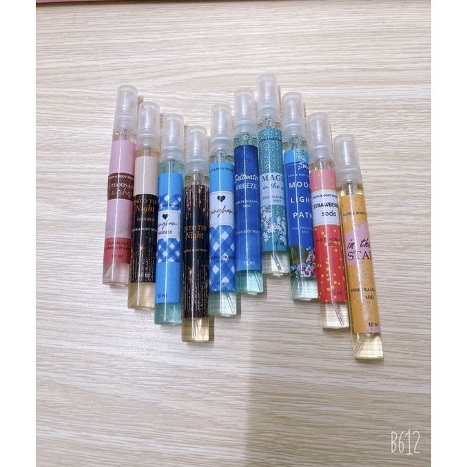 Combo 50 chai body mist 10ml - Mix lộn xộn nhiều mùi