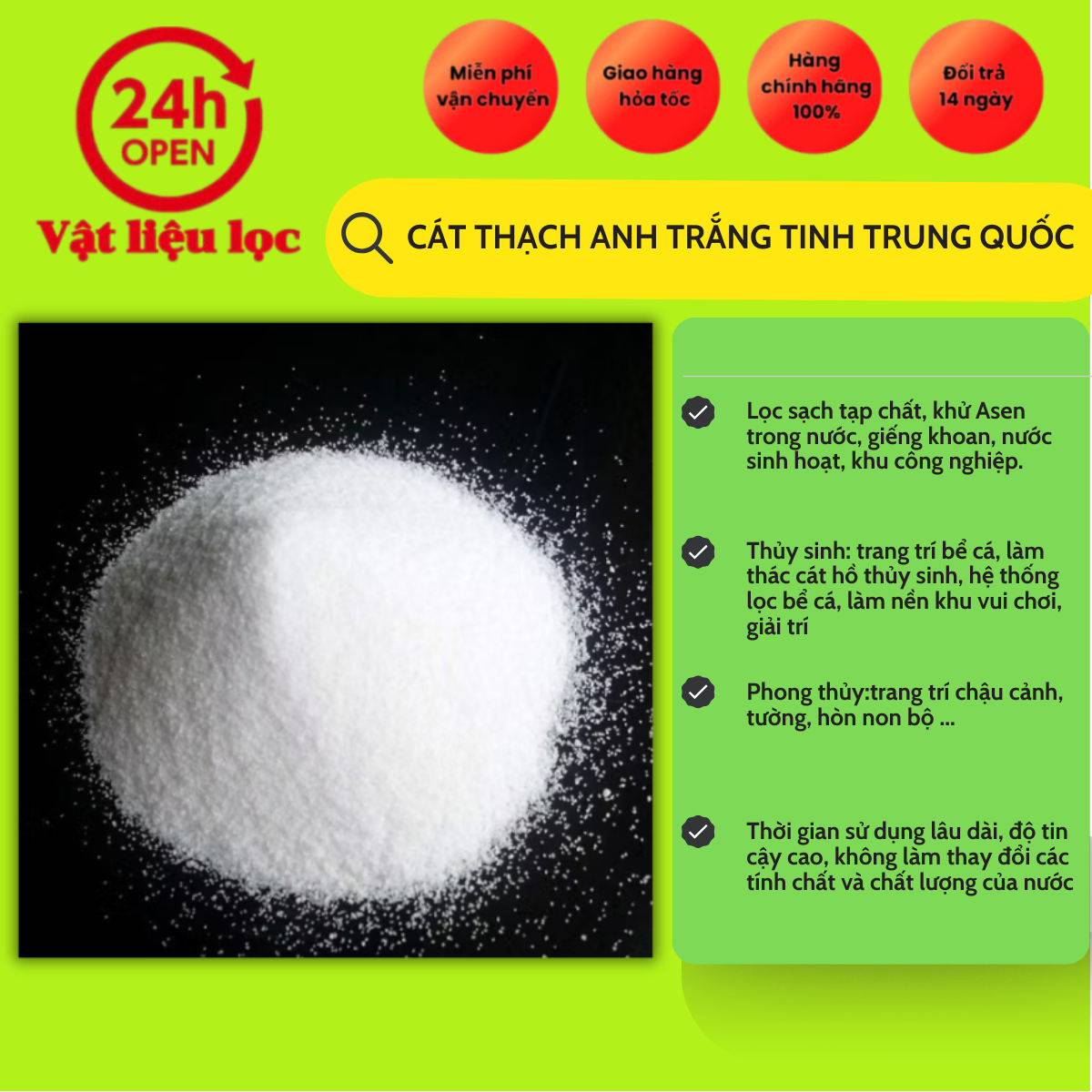 Cát thạch anh trắng tinh trung quốc