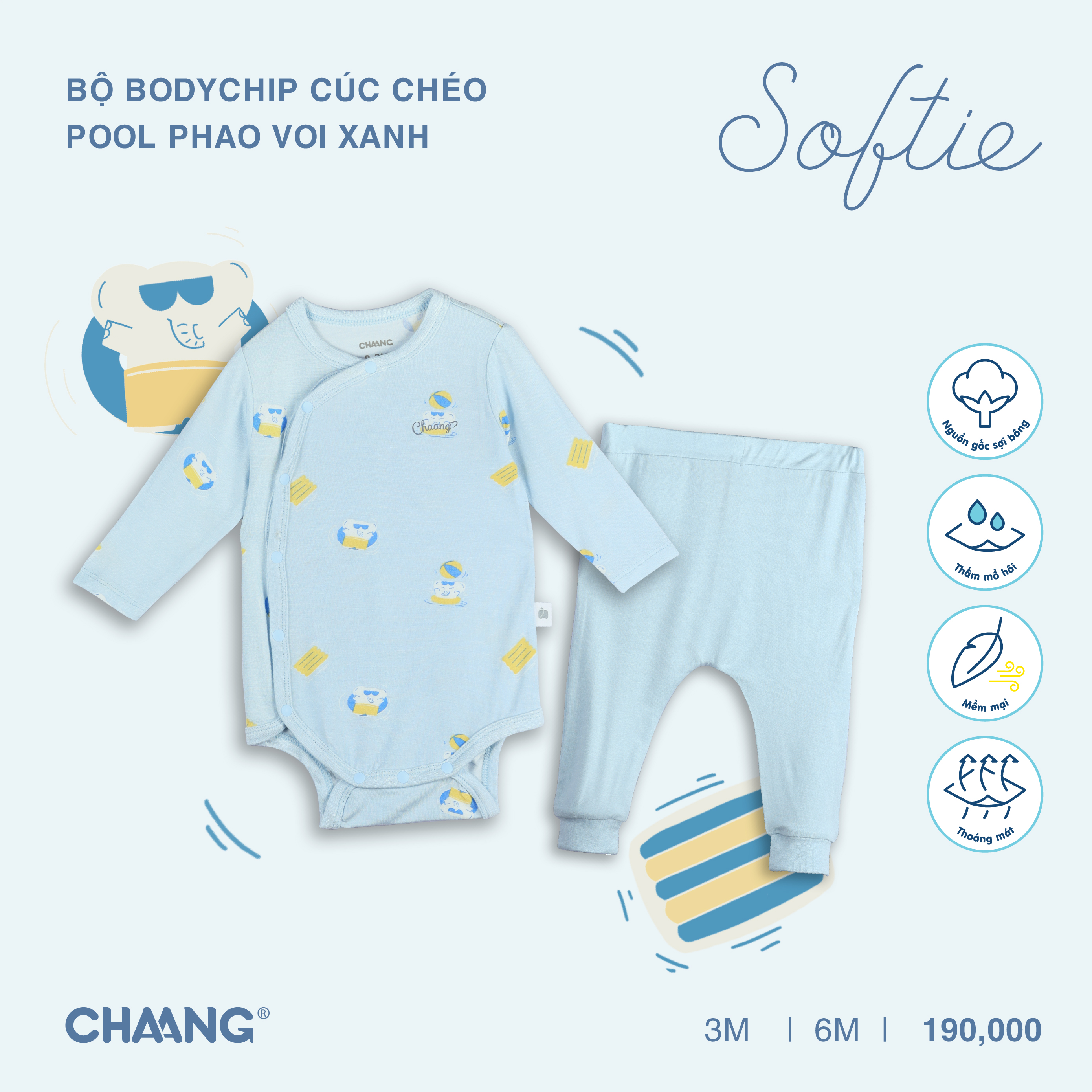 [CHAANG] Bộ bodychip cúc chéo Pool Chaang